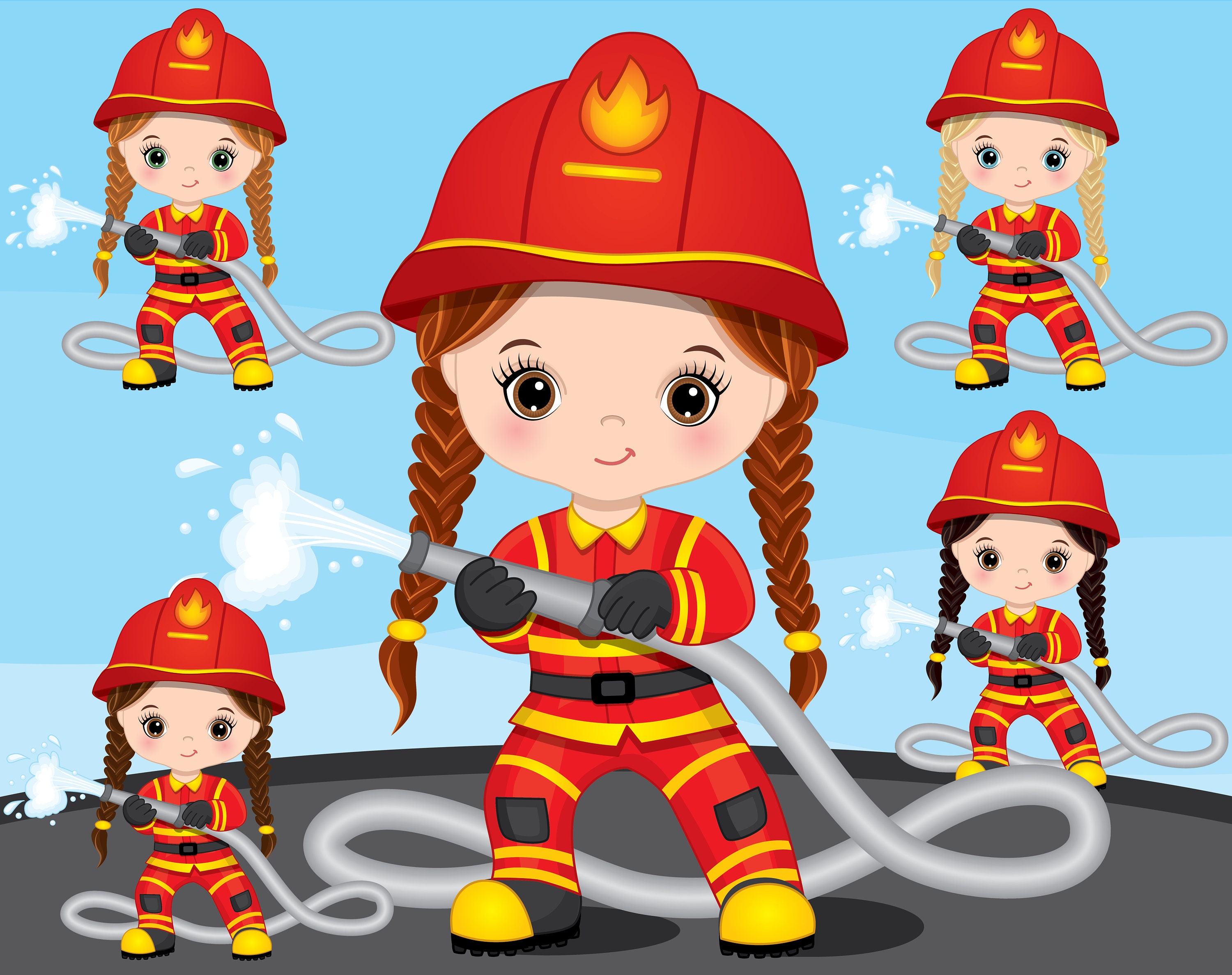 Detail Clipart Firefighter Nomer 15