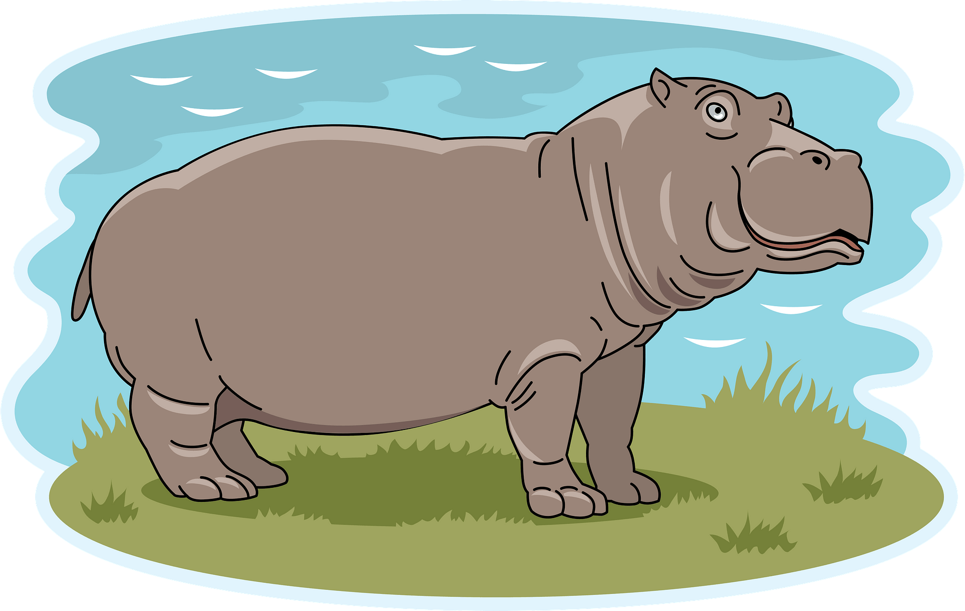 Detail Clipart Hippo Nomer 4