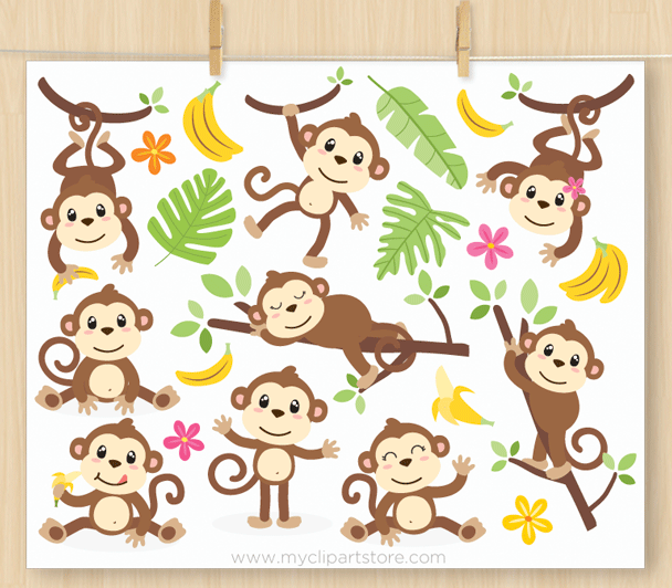 Detail Clipart Monkey Nomer 19