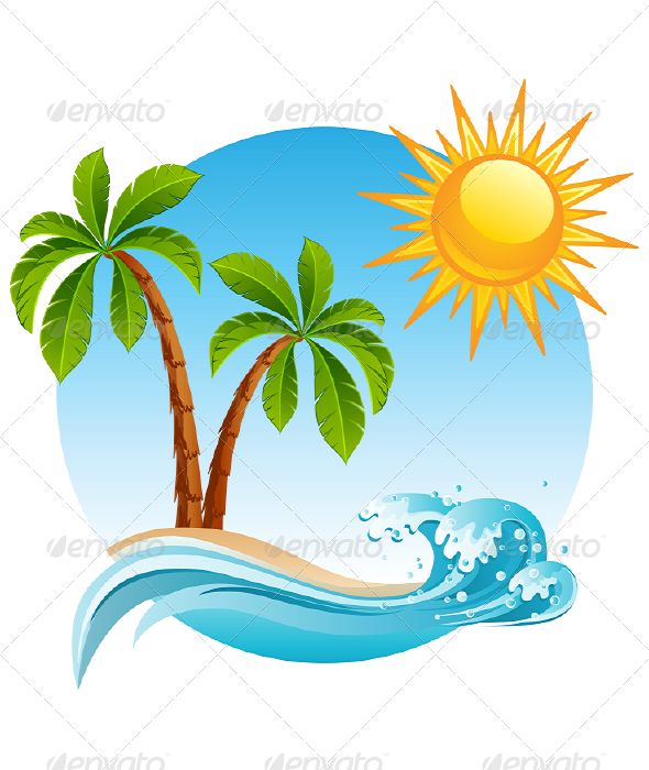 Detail Clipart Palm Trees Beach Nomer 11