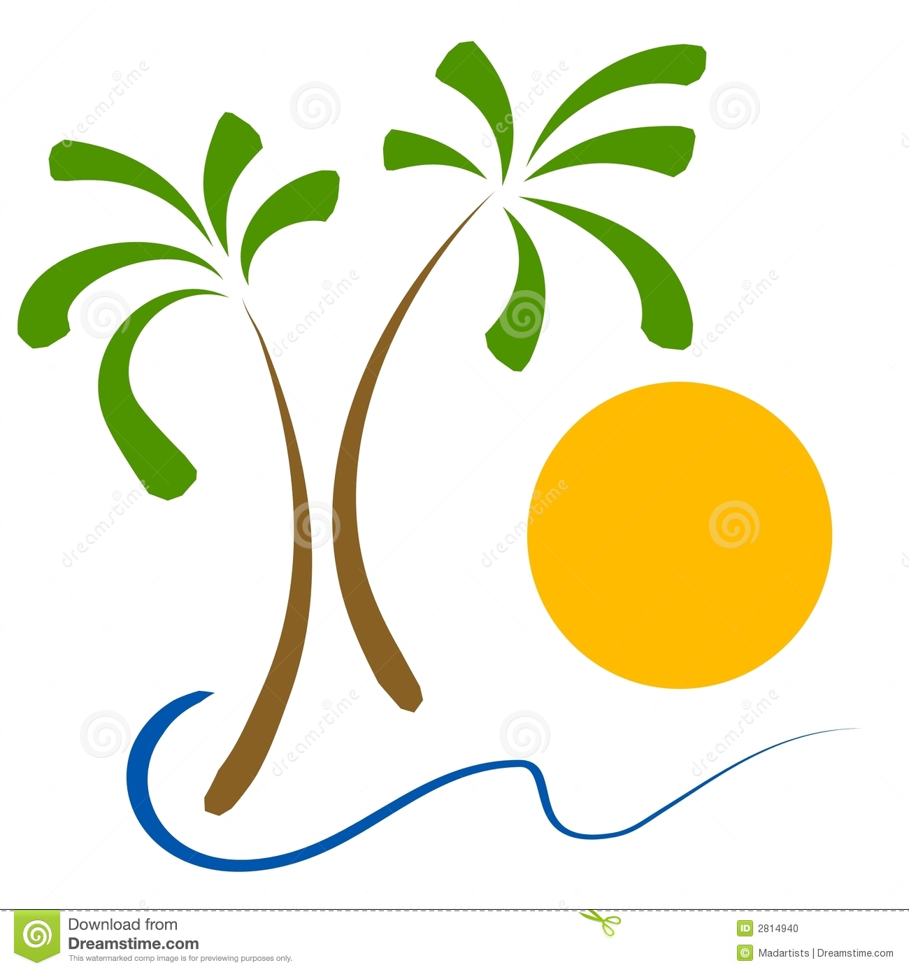 Detail Clipart Palm Trees Beach Nomer 26