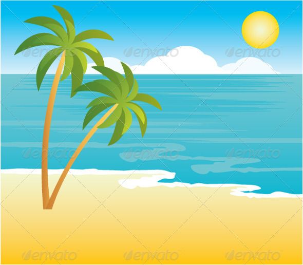 Detail Clipart Palm Trees Beach Nomer 42