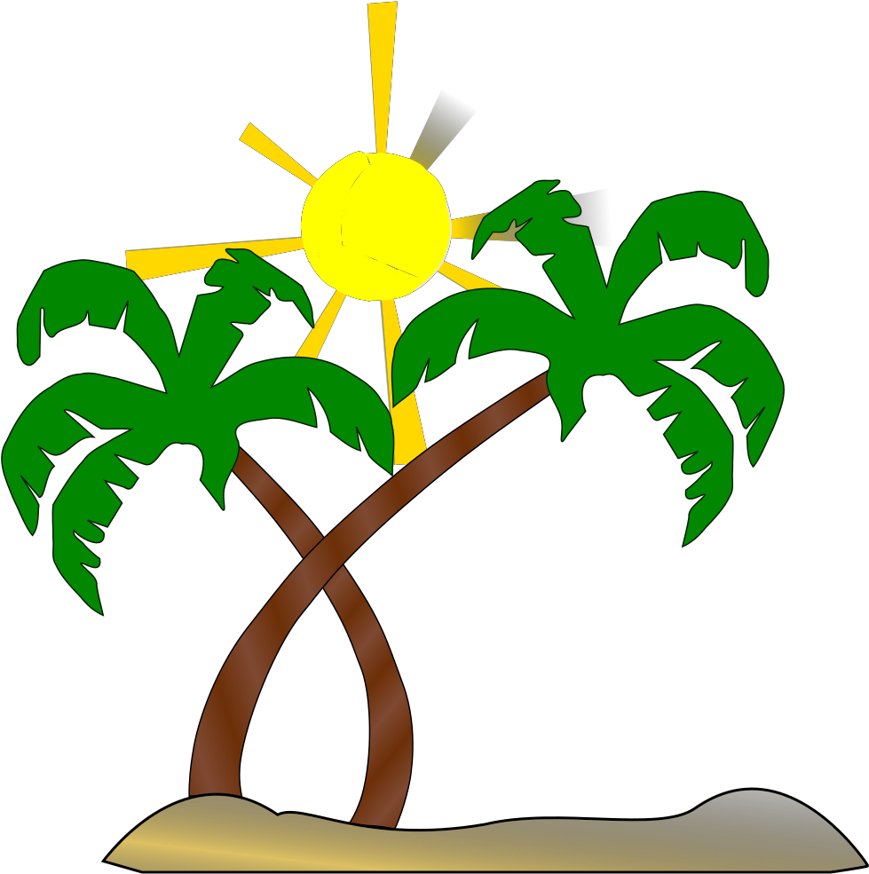 Detail Clipart Palm Trees Beach Nomer 10