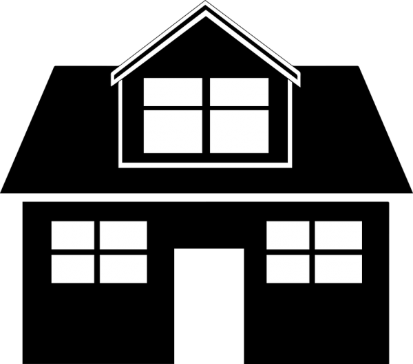 Detail Clipart Rumah Hitam Putih Nomer 6