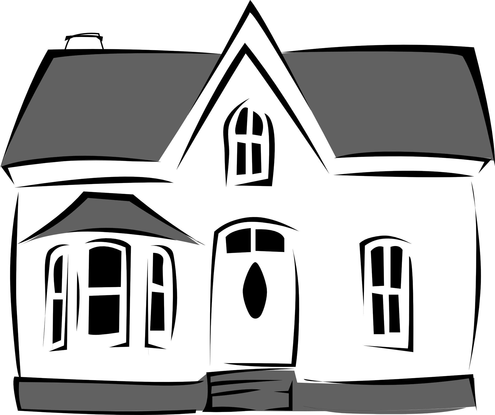 Detail Clipart Rumah Hitam Putih Nomer 14