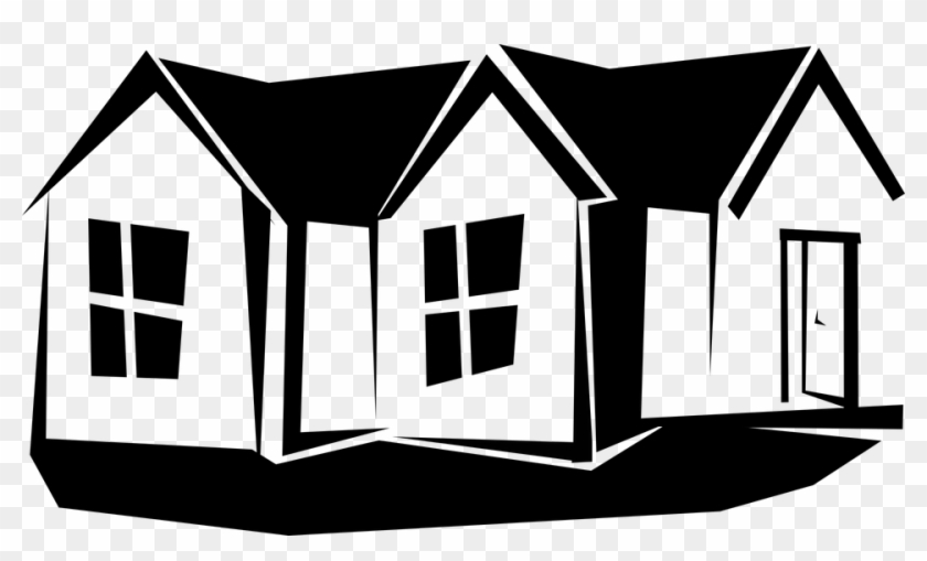 Detail Clipart Rumah Hitam Putih Nomer 3