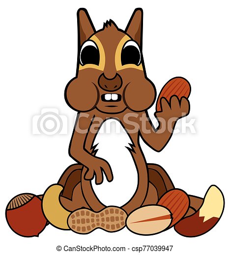 Detail Clipart Squirrel With Nuts Nomer 49