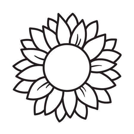 Detail Clipart Sunflower Black And White Nomer 28