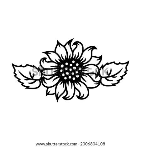 Detail Clipart Sunflower Black And White Nomer 46