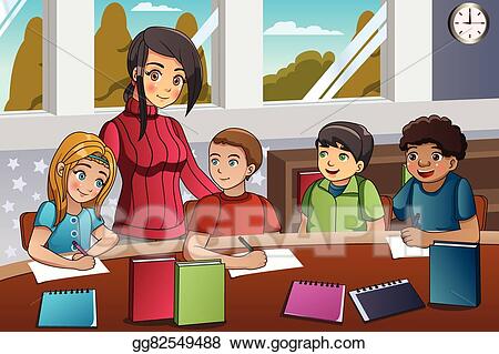 Detail Clipart Teacher And Students Nomer 28