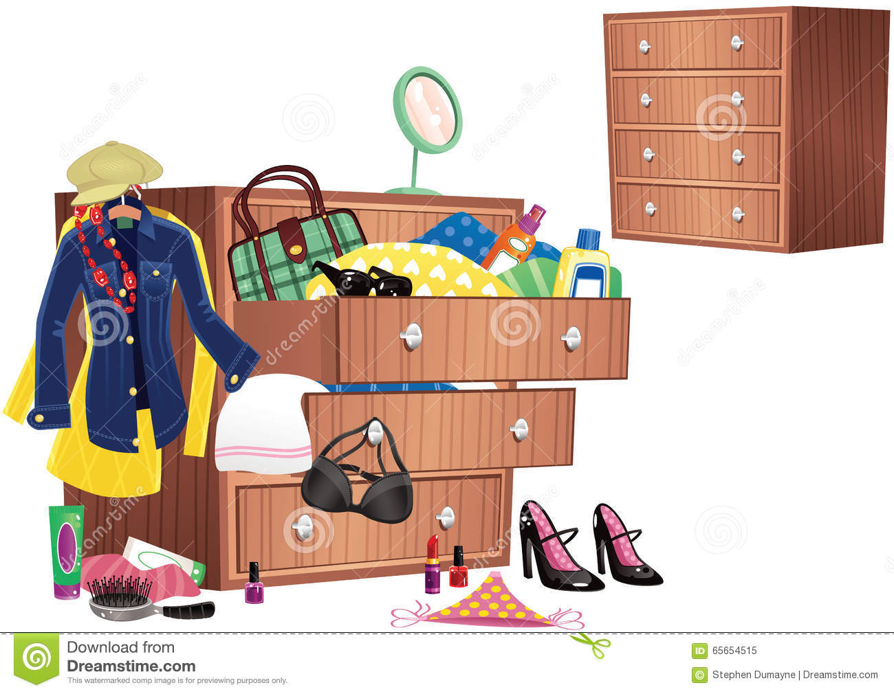 Detail Clothes In Dresser Clipart Nomer 10