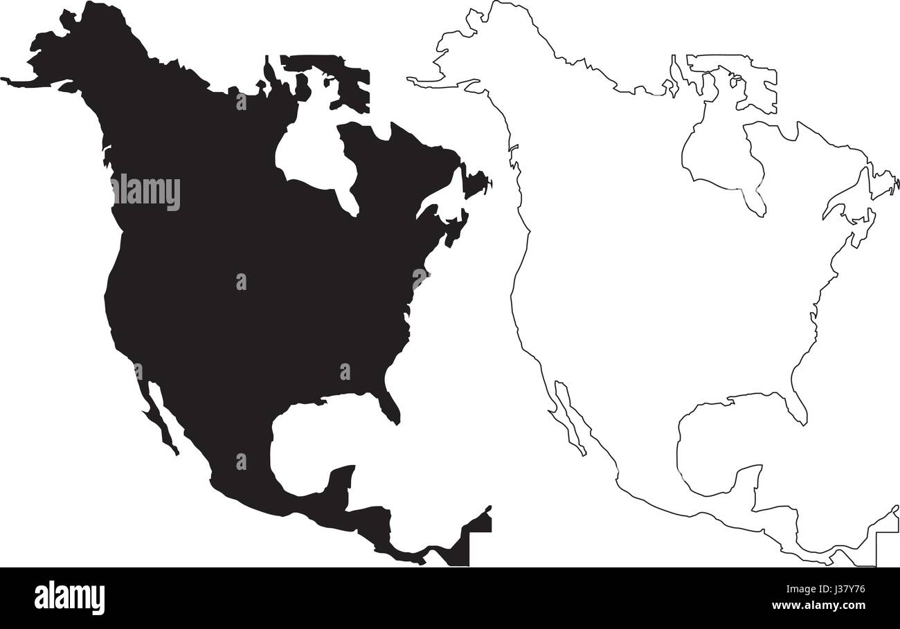 Detail North America Map Black And White Nomer 3
