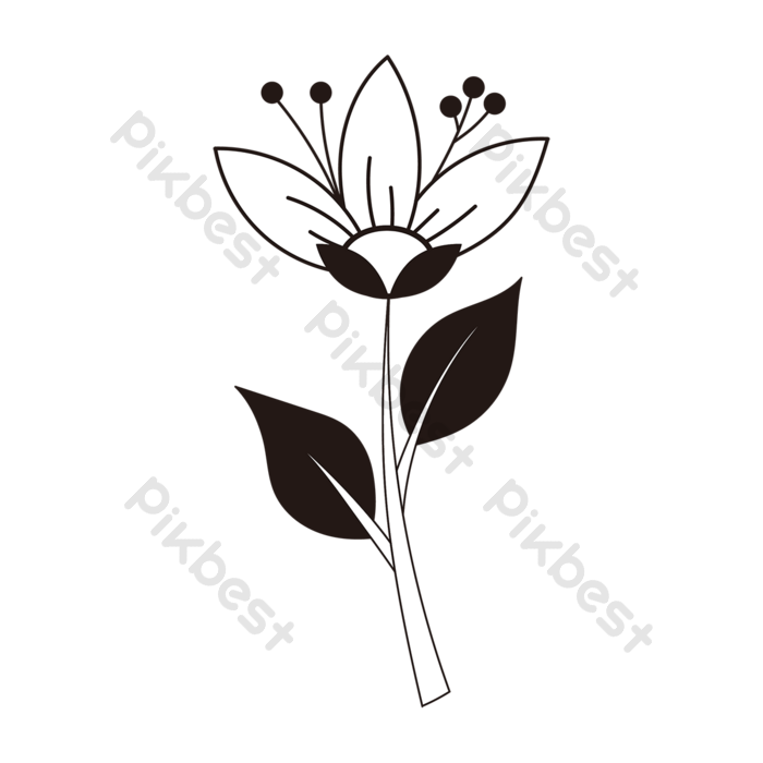 Detail Gambar Bunga Kecil Hitam Putih Nomer 8