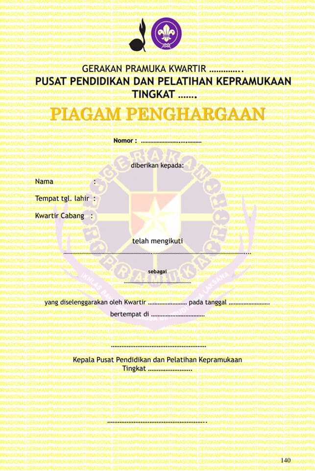 Detail Bingkai Sertifikat Pramuka Nomer 12