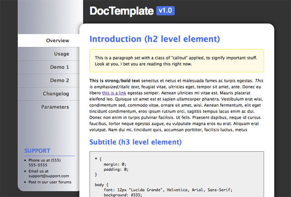 Detail Css Documentation Template Nomer 8