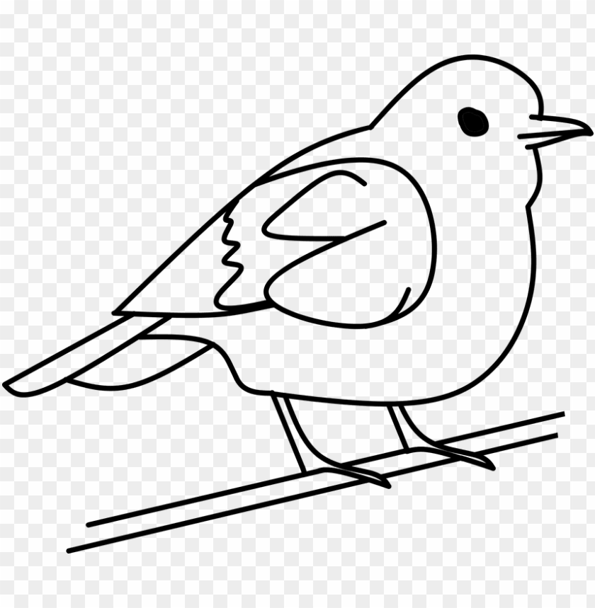 Detail Bird Black And White Clipart Nomer 2