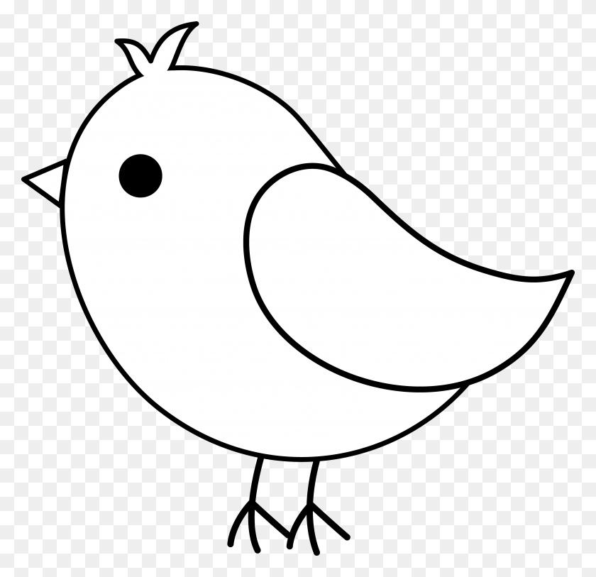 Detail Bird Black And White Clipart Nomer 10