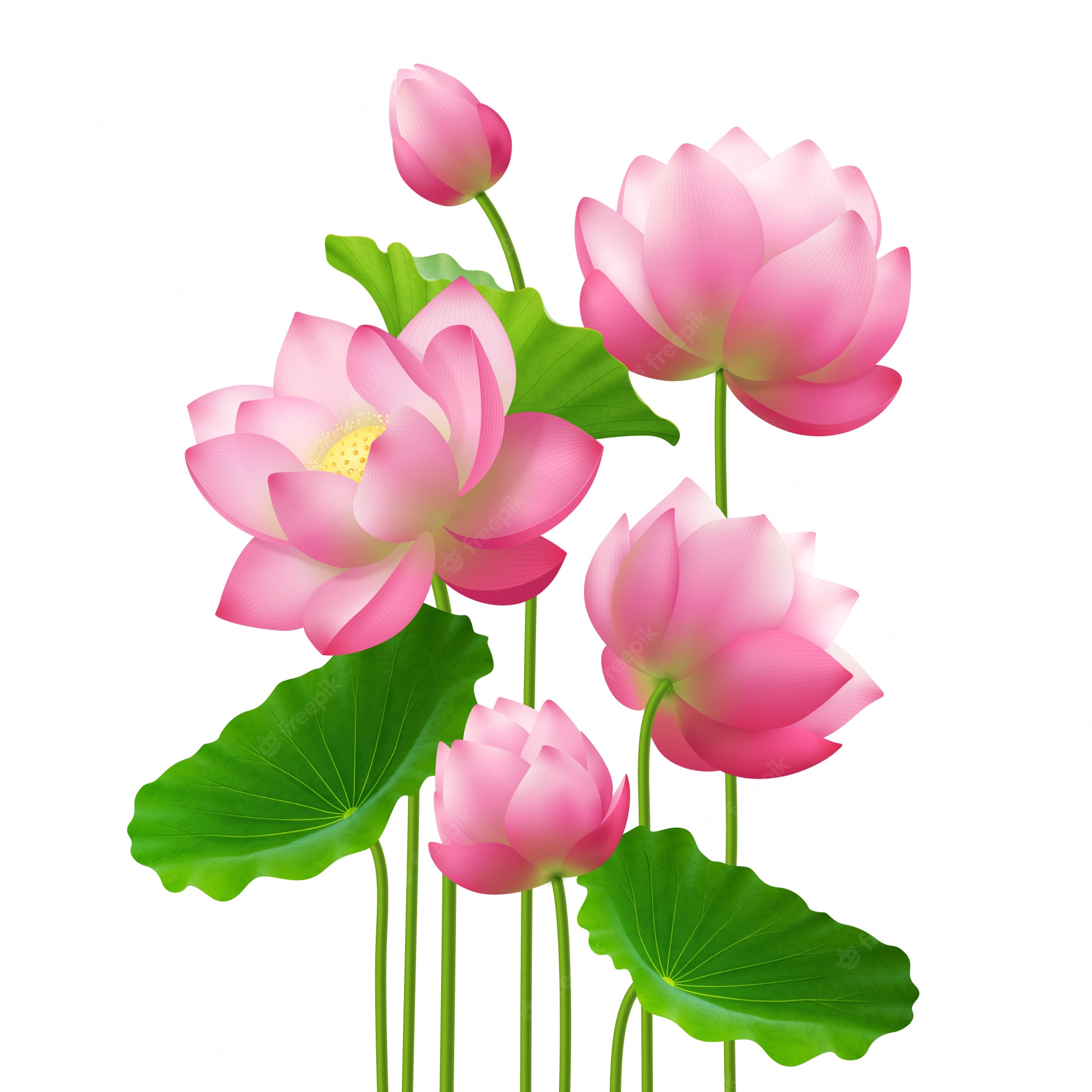 Detail Free Lotus Flower Vector Nomer 5