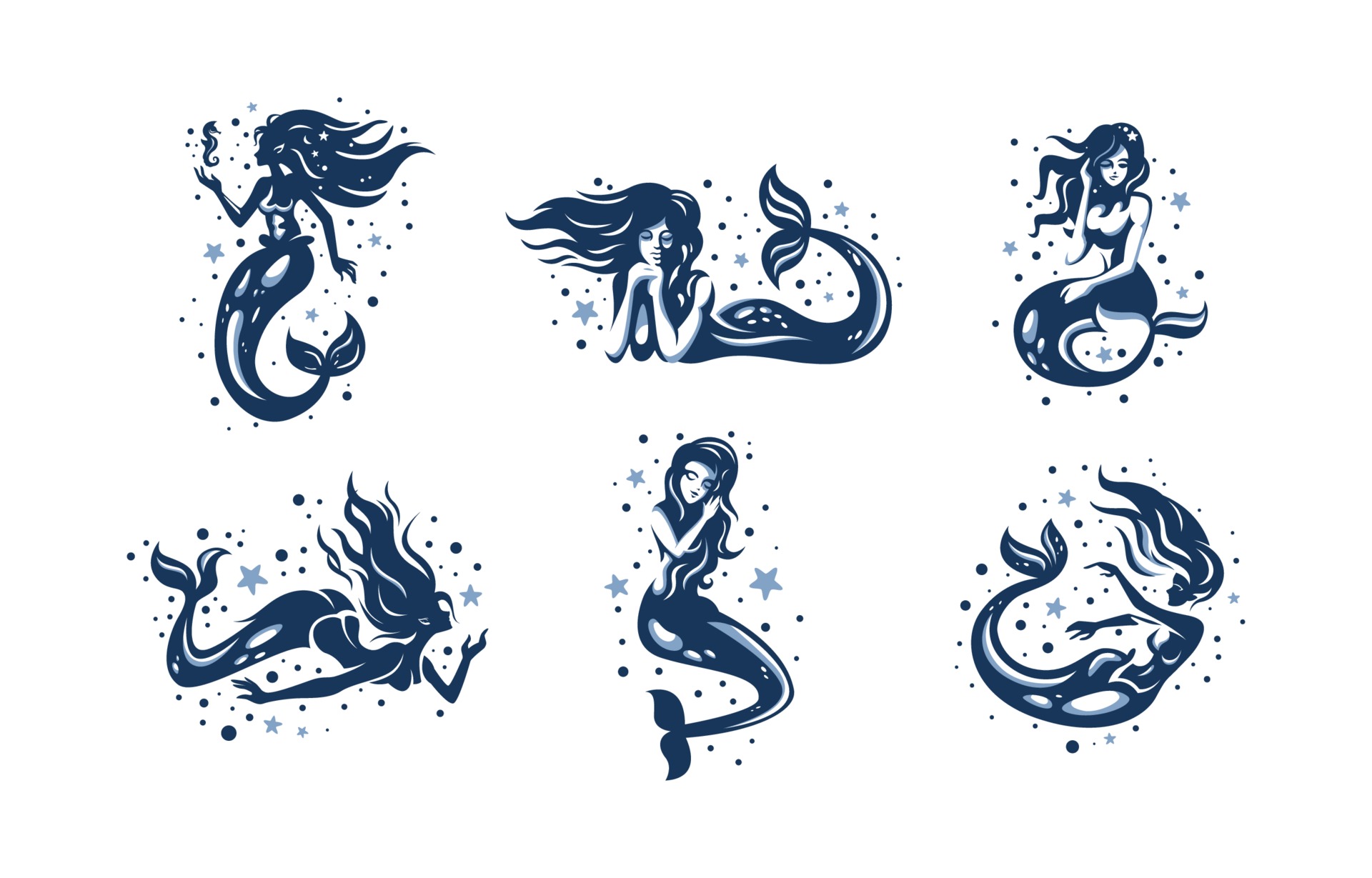 Detail Mermaid Free Vector Nomer 2