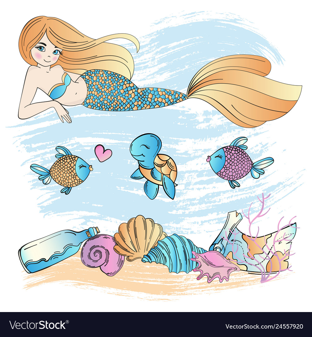 Detail Mermaid Free Vector Nomer 14