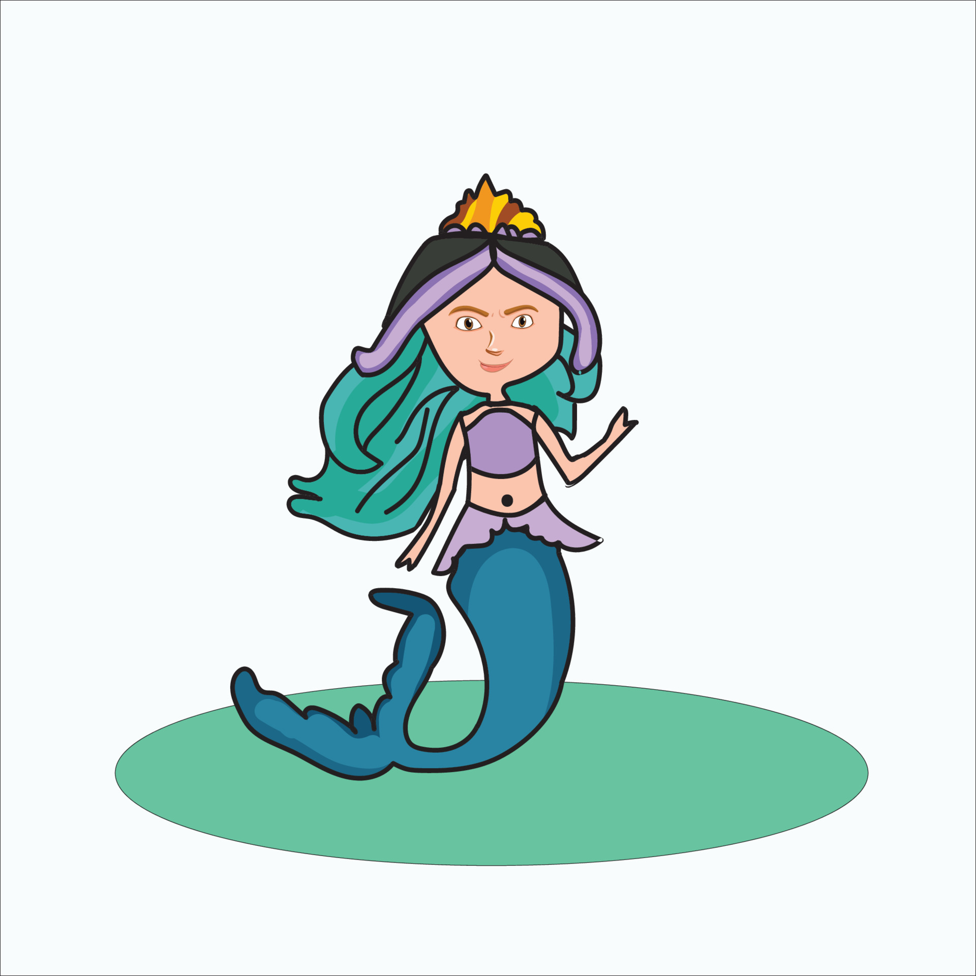 Detail Mermaid Free Vector Nomer 15