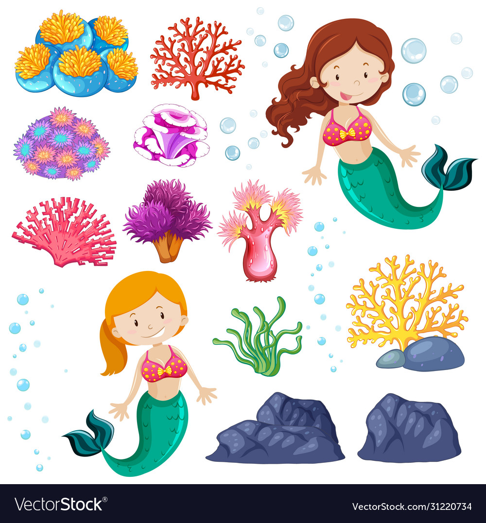 Detail Mermaid Free Vector Nomer 34