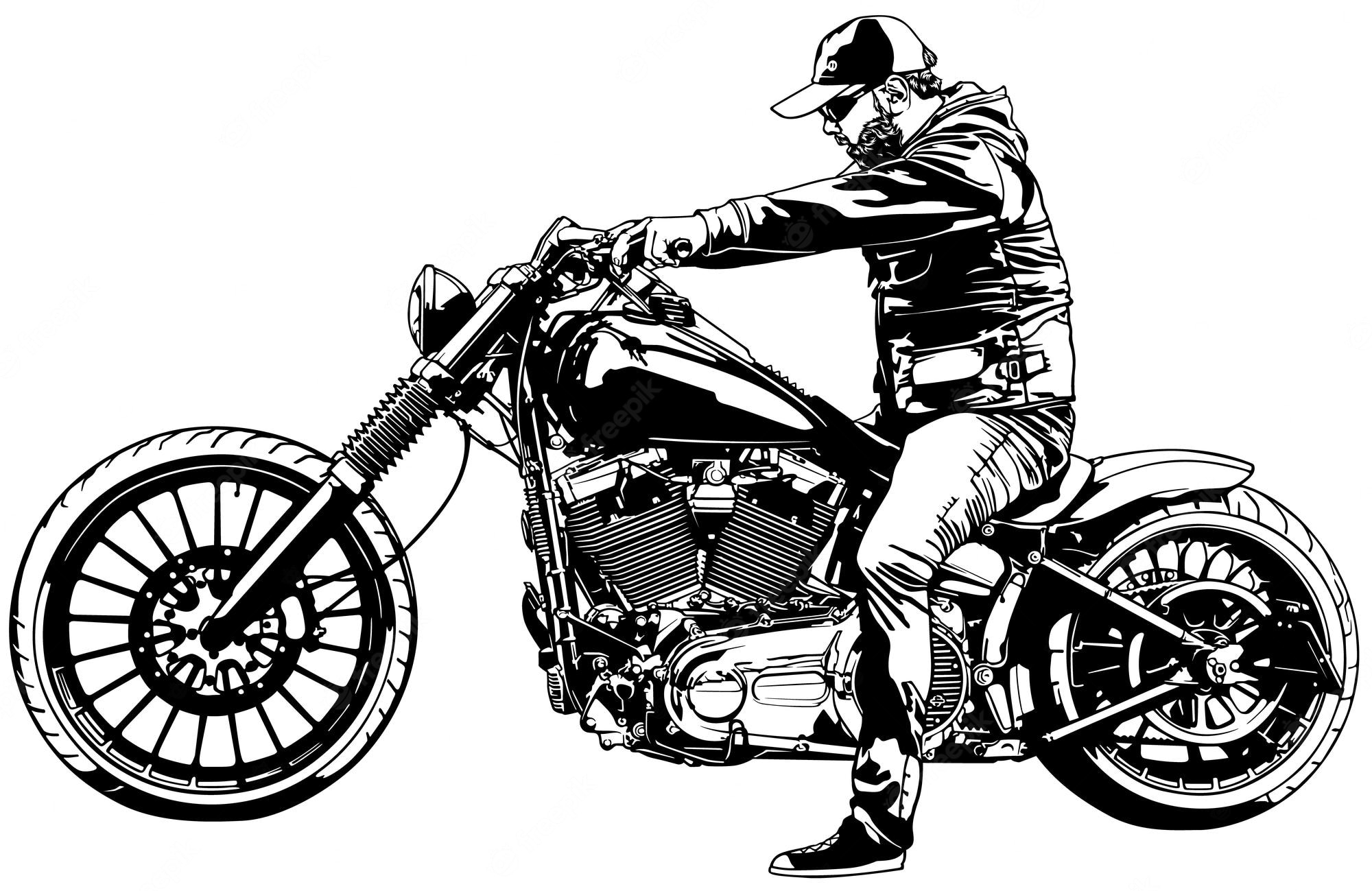 Detail Motor Harley Davidson Vector Nomer 33