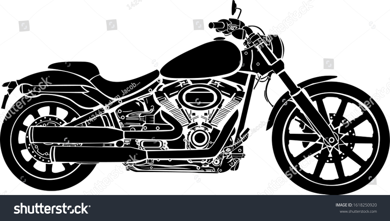 Detail Motor Harley Davidson Vector Nomer 6
