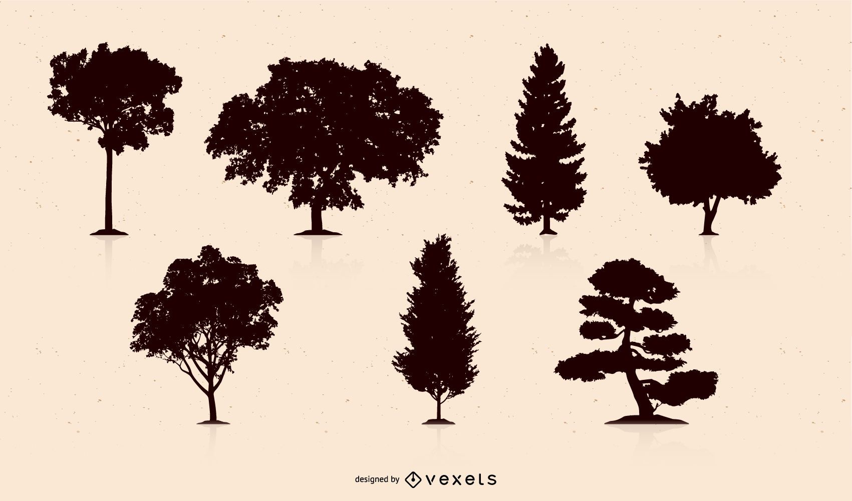 Detail Tree Silhouette Vector Png Nomer 24