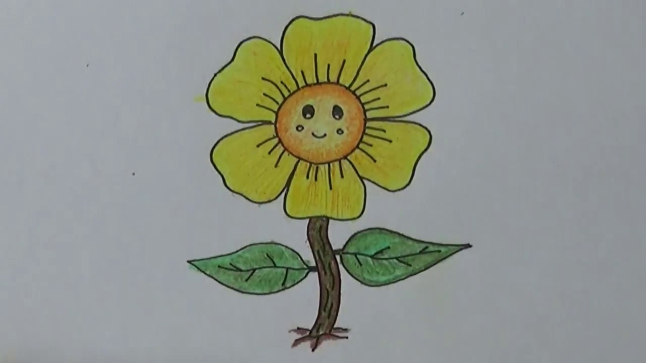 Detail Gambar Bunga Matahari Dengan Pensil Nomer 21