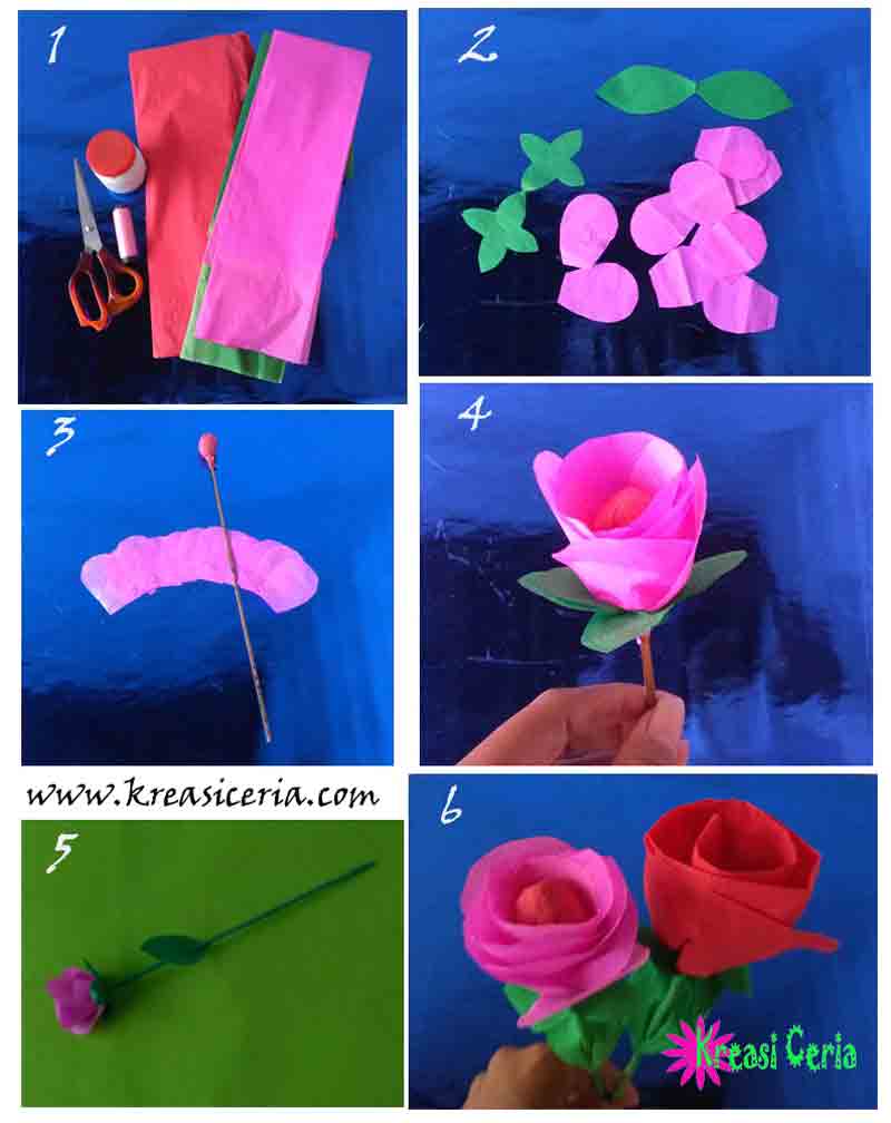 Detail Gambar Bunga Mawar Dari Kertas Krep Nomer 15