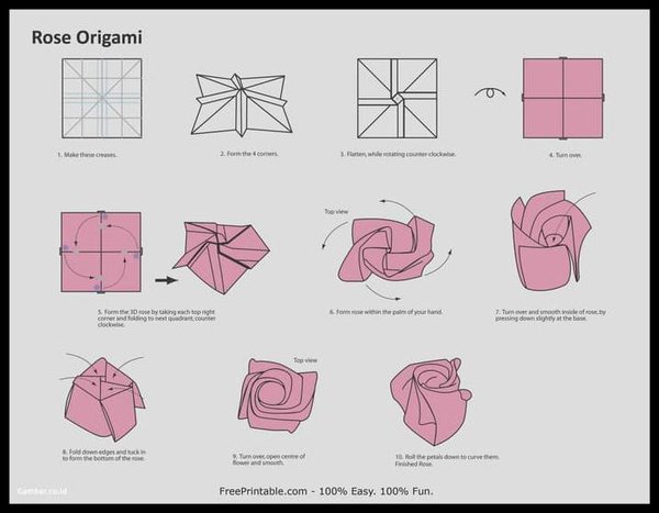 Detail Gambar Bunga Mawar Dari Kertas Origami Nomer 51