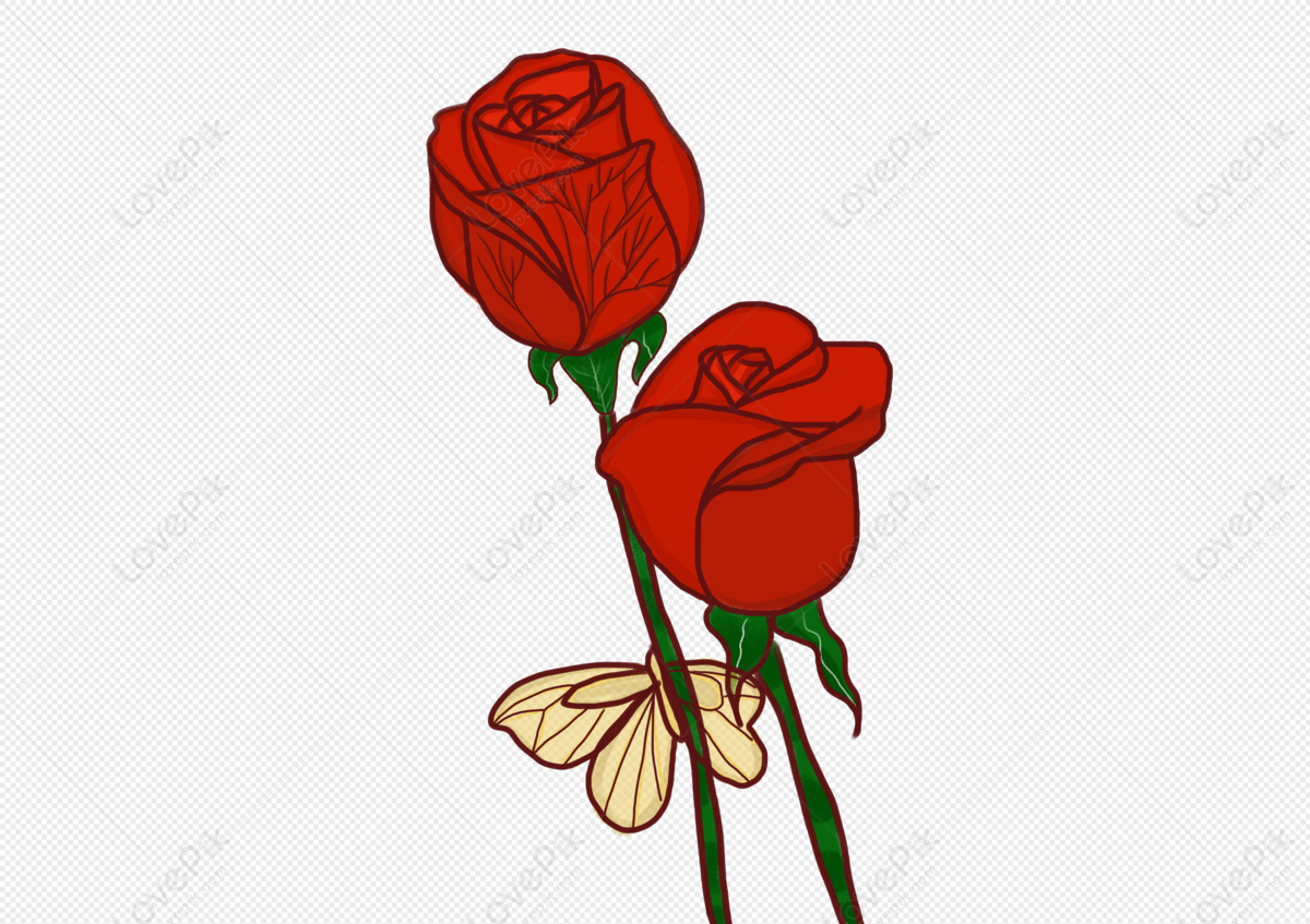 Detail Gambar Bunga Mawar Kartun Mudah Nomer 18