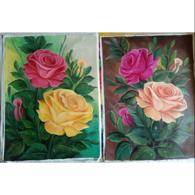 Detail Gambar Bunga Mawar Lukisan Tangan Nomer 3