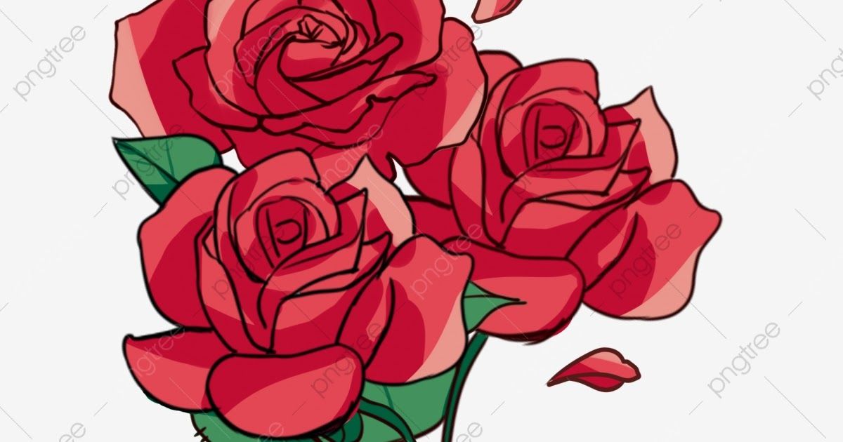 Detail Gambar Bunga Mawar Merah Kartun Nomer 15