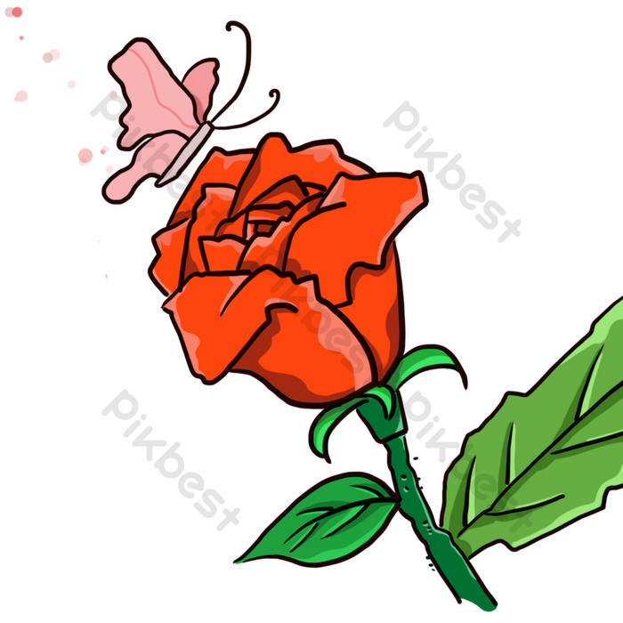 Detail Gambar Bunga Mawar Merah Kartun Nomer 44