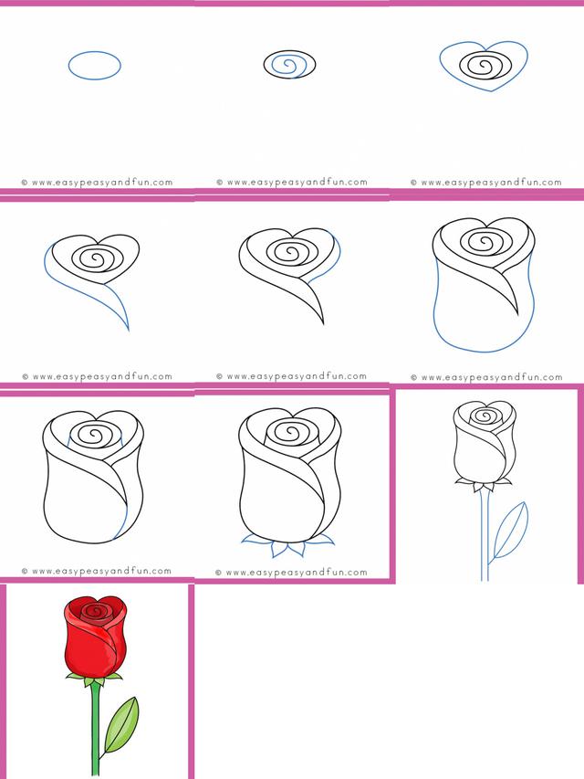 Detail Gambar Bunga Mawar Yg Mudah Digambar Nomer 11