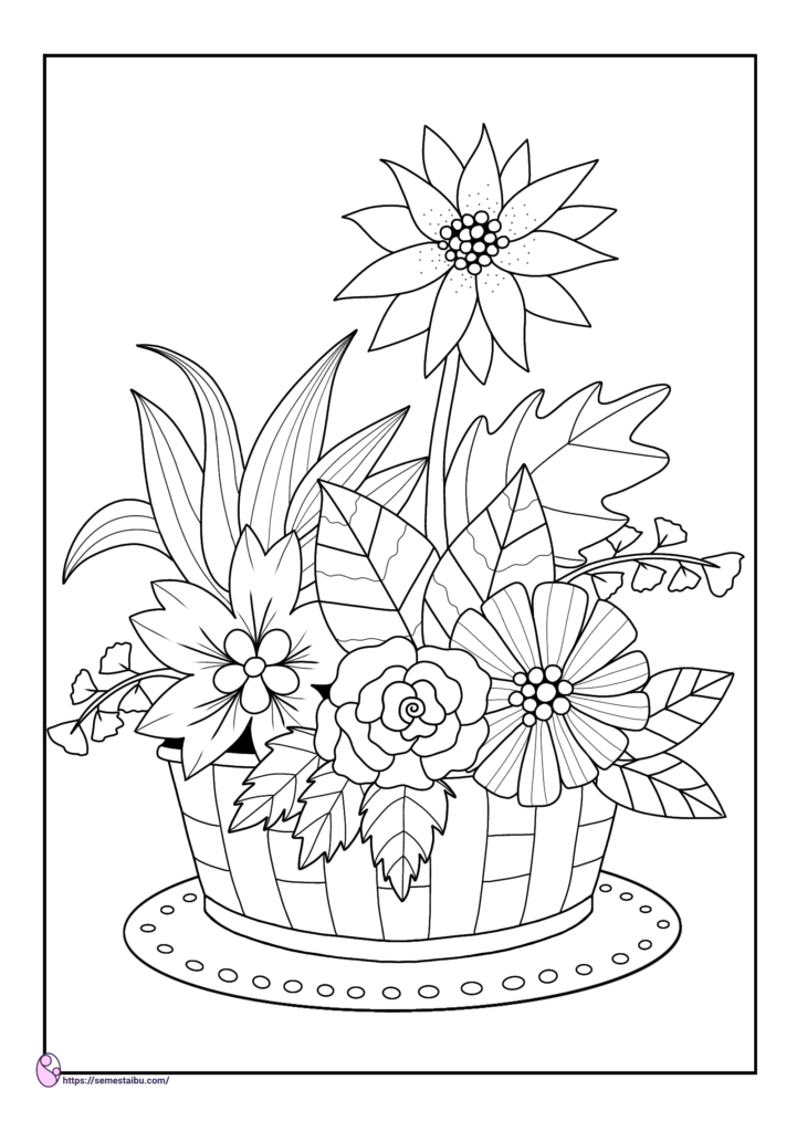 Detail Gambar Bunga Mewarnai Hitam Putih Nomer 26