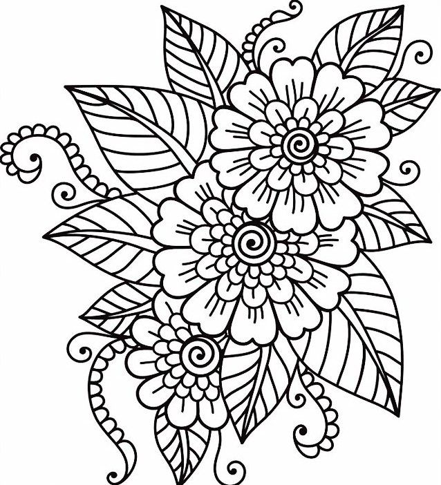 Detail Gambar Bunga Mewarnai Hitam Putih Nomer 6