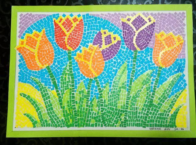 Detail Gambar Bunga Mozaik Dari Kertas Origami Nomer 27