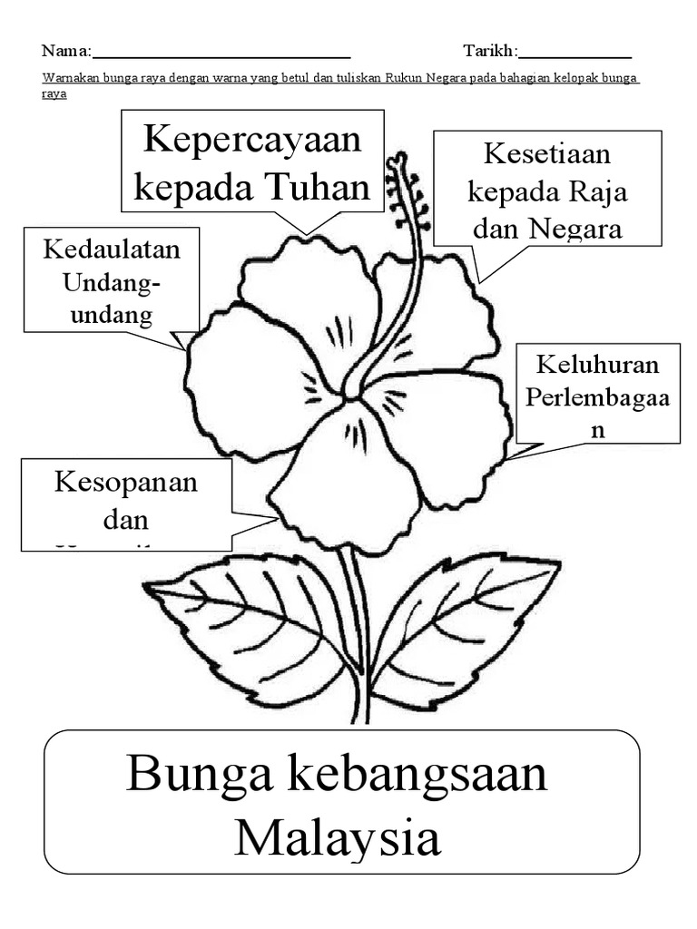 Bunga Raya Prinsip Rukun Negara Rukun Negara Sebagai 0362