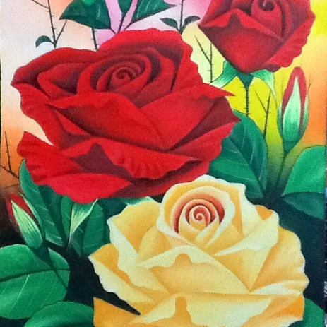 Detail Gambar Bunga Ros Lukisan Nomer 20