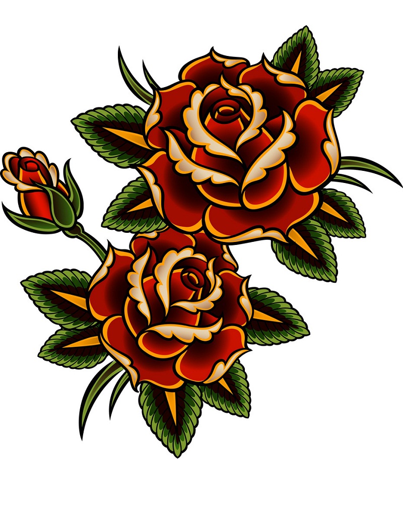 Detail Tattoo Rose Mit Kreuz Nomer 6