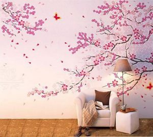 Detail Gambar Bunga Sakura Di Dinding Kamar Nomer 5