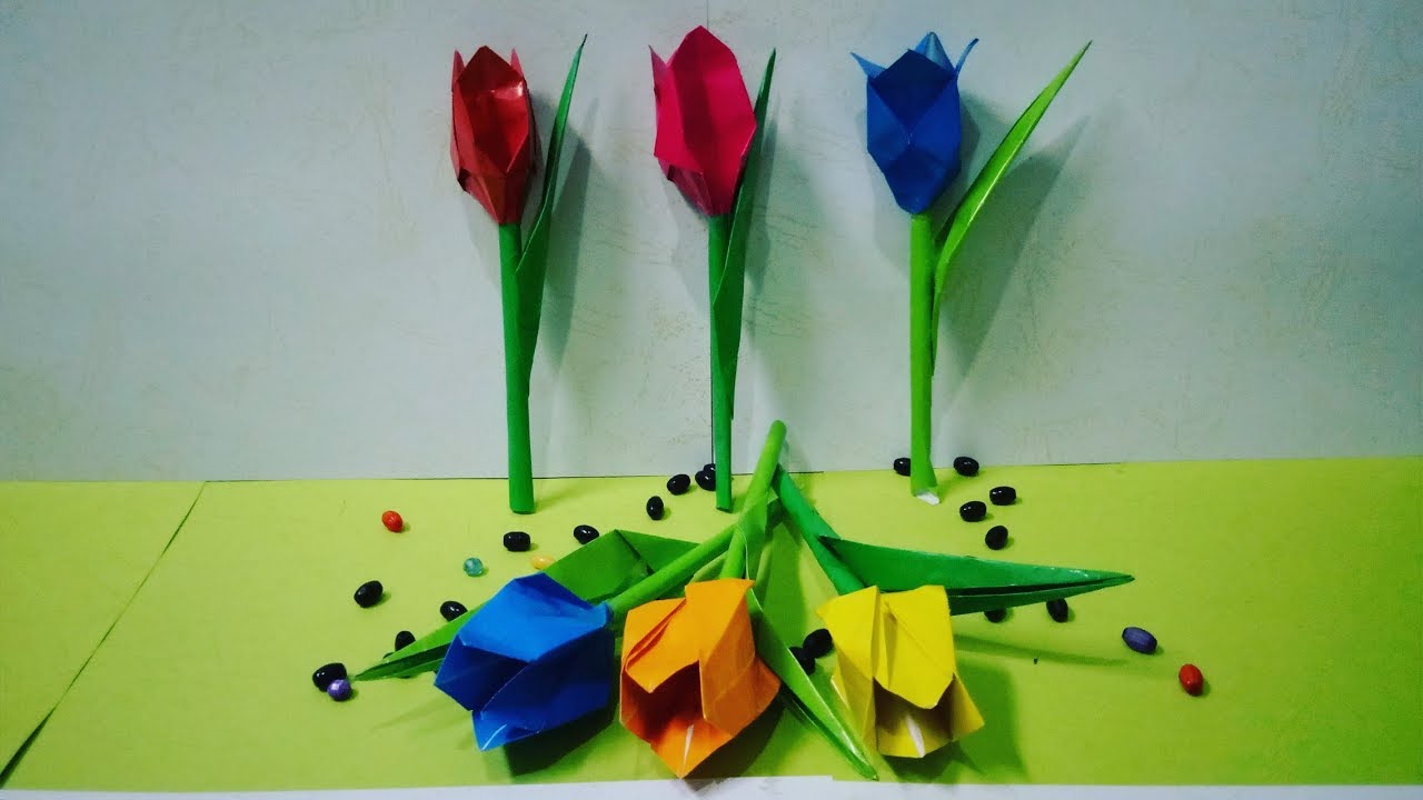 Detail Gambar Bunga Tulip Dari Kertas Origami Nomer 16