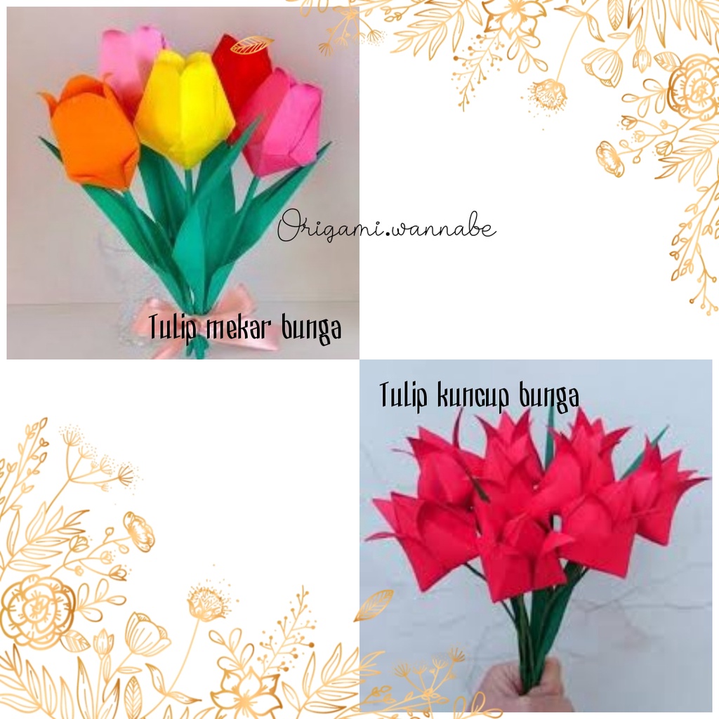 Download Gambar Bunga Tulip Dari Kertas Origami Nomer 26