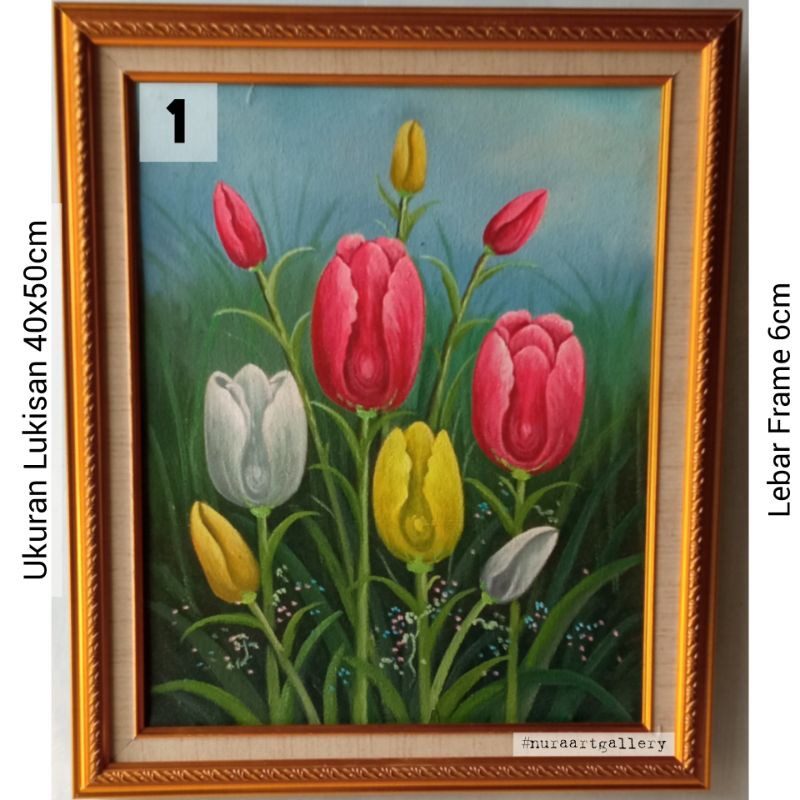 Detail Gambar Bunga Tulip Di Kanvas Nomer 25