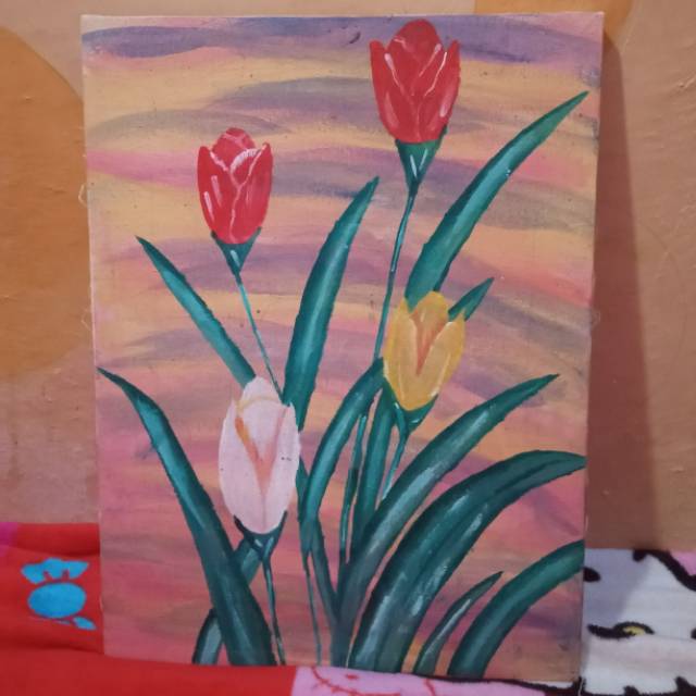 Detail Gambar Bunga Tulip Di Kanvas Nomer 38