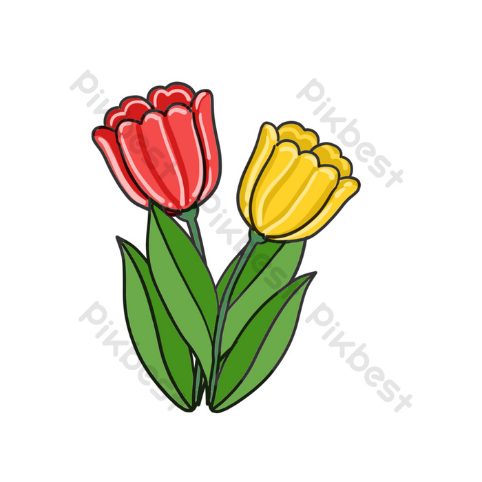 Detail Gambar Bunga Tulip Yang Mudah Digambar Nomer 40