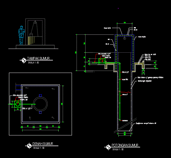 Gambar Cad 2 Dimensi Pompa Air - KibrisPDR